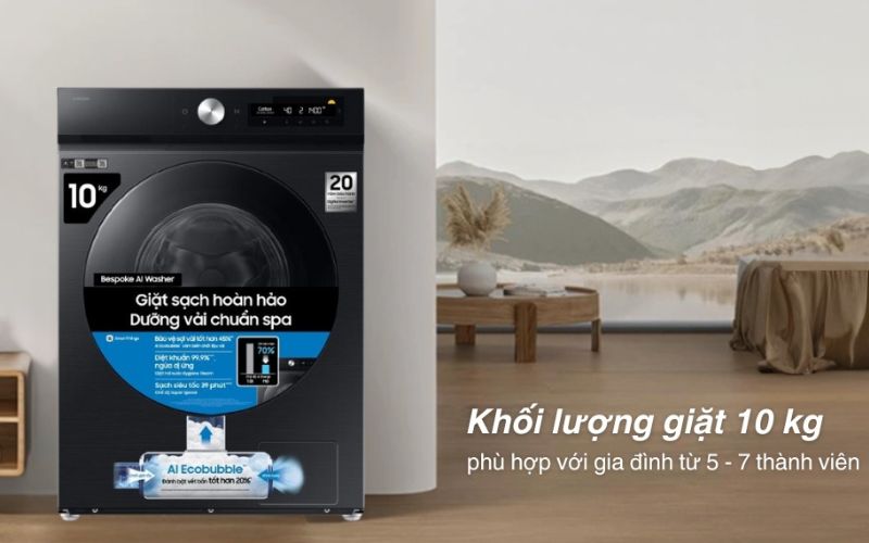 may giat samsung bespoke ai ecobubble inverter 10 kg ww10db7u34gbsv hinh2