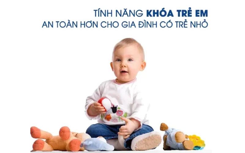 Khóa trẻ em và hệ thống dây tiếp đất bảo vệ an toàn cho người dùng