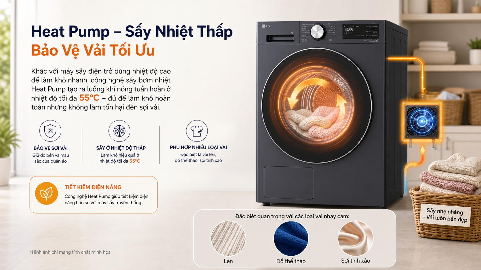 Máy Sấy Bơm Nhiệt LG 12 KG RX12VHP5G - Hình 3 Máy Sấy Bơm Nhiệt LG 12 KG RX12VHP5G - Hình 3