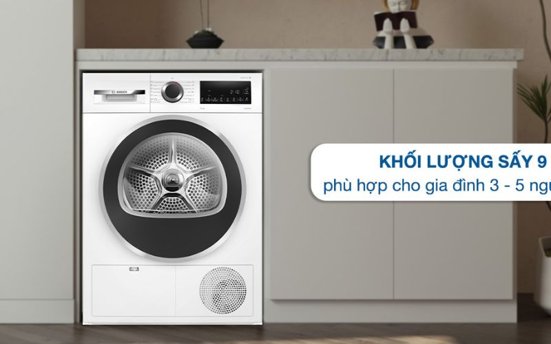 Khối lượng sấy lớn 9Kg cùng đa chương trình thoải mái sấy khô quần áo Khối lượng sấy lớn 9Kg cùng đa chương trình thoải mái sấy khô quần áo