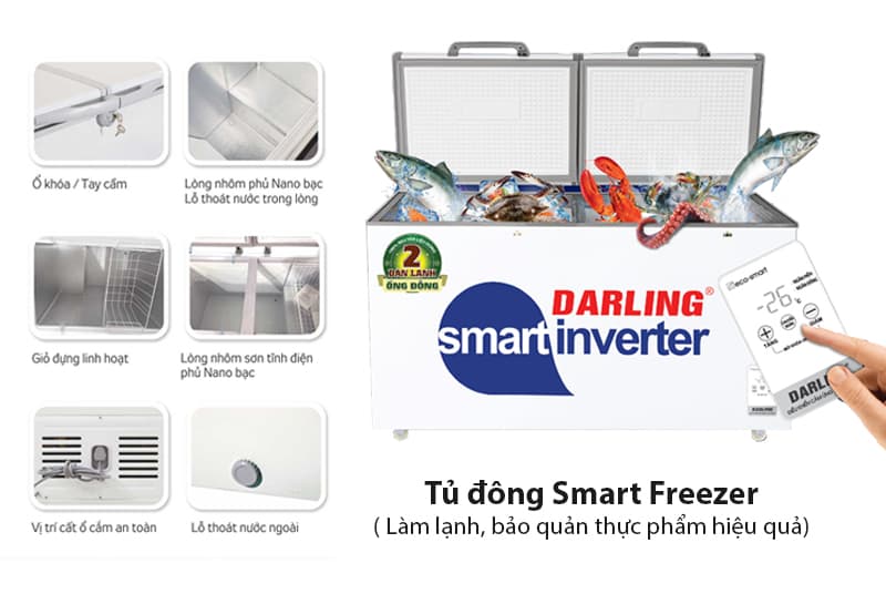 Tủ đông Darling 2 ngăn 360 lít DMF-3699 WS