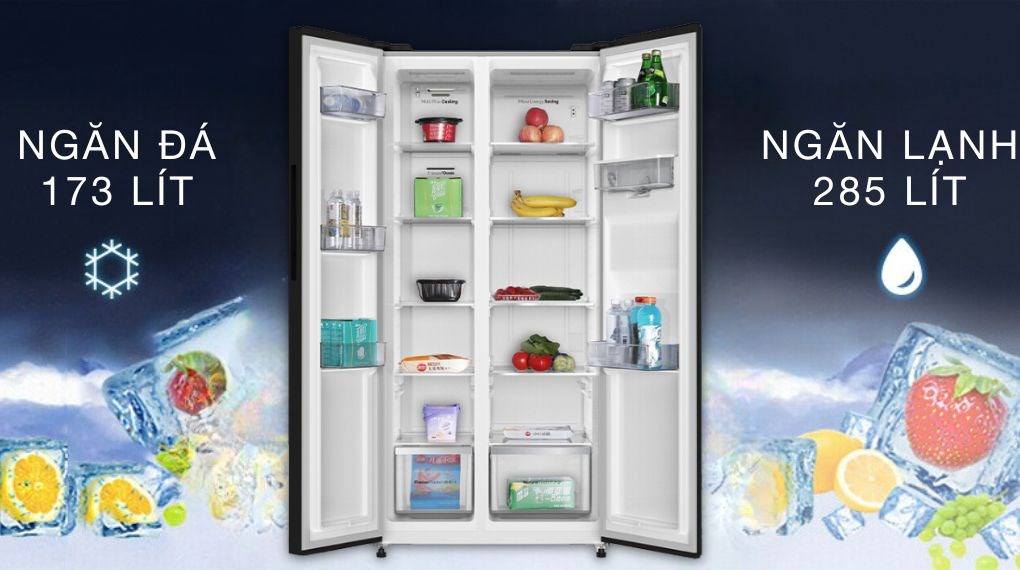 Sức chứa lớn lên đến 458 lít phục vụ tốt nhu cầu bảo quản thực phẩm mọi nhà