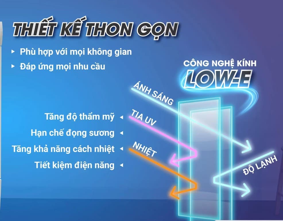 Công nghệ kính Low-E giữ nhiệt cực tốt, hạn chế đọng sương