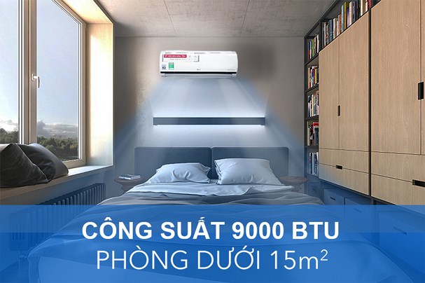 Điều hòa 9000btu phù hợp phòng dưới 15m2