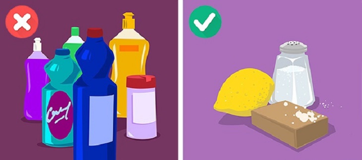 Sử dụng bột giặt và chất tẩy rửa quá mạnh