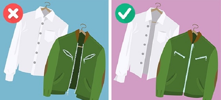 Không chú ý đến dây kéo và cúc áo