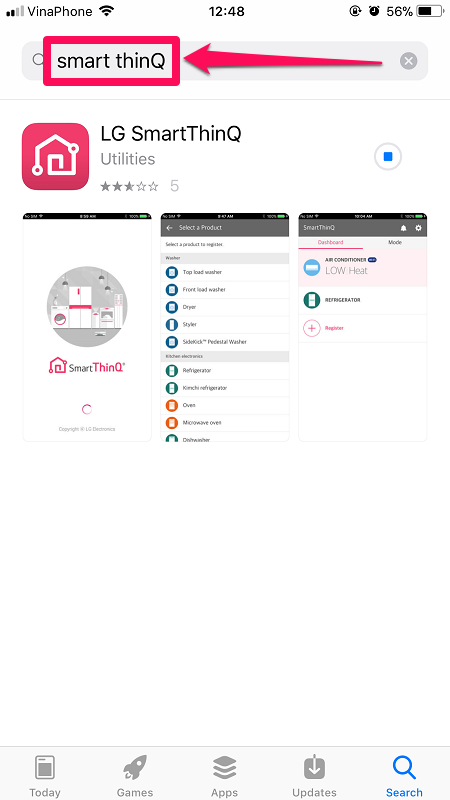 1701 ket noi dien thoai voi may giat lg qua ung dung smartthinq 1