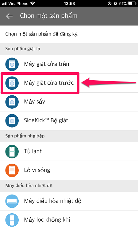 1701 ket noi dien thoai voi may giat lg qua ung dung smartthinq 4