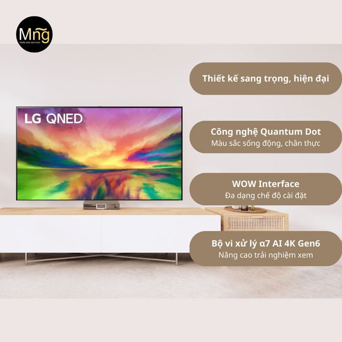 50qned80sra Tivi 50QNED80SRA được thiết kế tinh tế, hiện đại