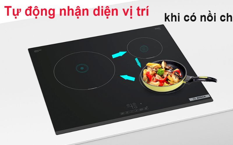 Bếp từ Bosch PID775HC1E seri 8 với khả năng nhận diện đáy nồi tự động, tiết kiệm năng lượng tối ưu