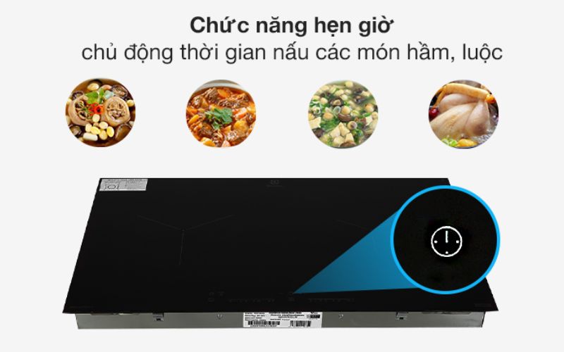 Bếp từ Electrolux EHI7260BB tích hợp tính năng hẹn giờ, giúp bạn thuận tiện quản lý thời gian nấu nướng