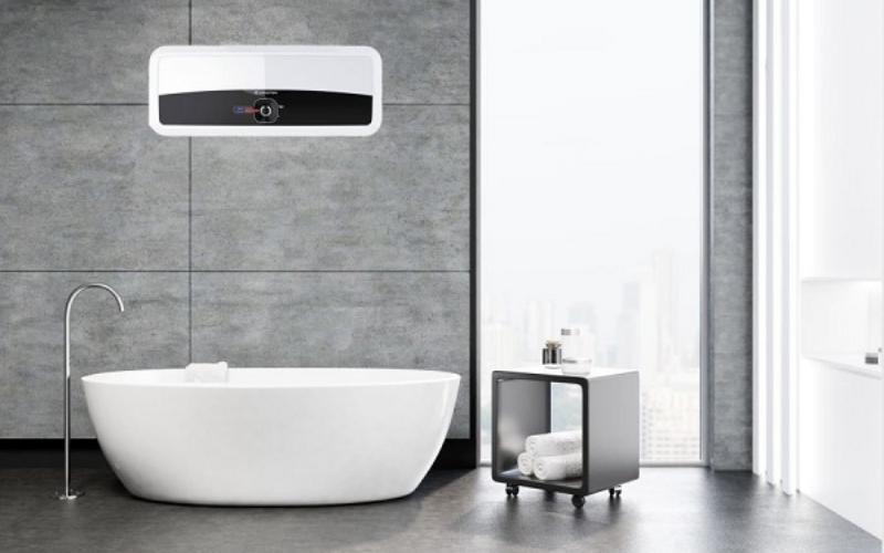 Kiểu dáng ngang của bình nóng lạnh 15l phù hợp với mọi không gian, từ gia đình đến khách sạn