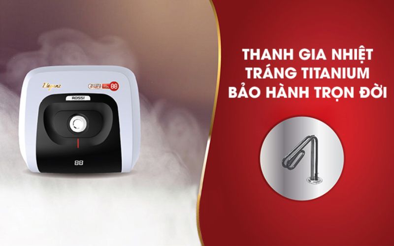 Thanh gia nhiệt chống ăn mòn với lớp phủ Titanium, đảm bảo tuổi thọ lâu dài và hiệu quả ổn định