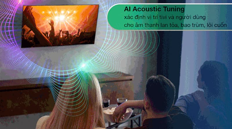 Công nghệ AI Acoustic Tuning là công nghệ điều chỉnh âm thanh theo diện tích căn phòng của bạn Công nghệ AI Acoustic Tuning là công nghệ điều chỉnh âm thanh theo diện tích căn phòng của bạn