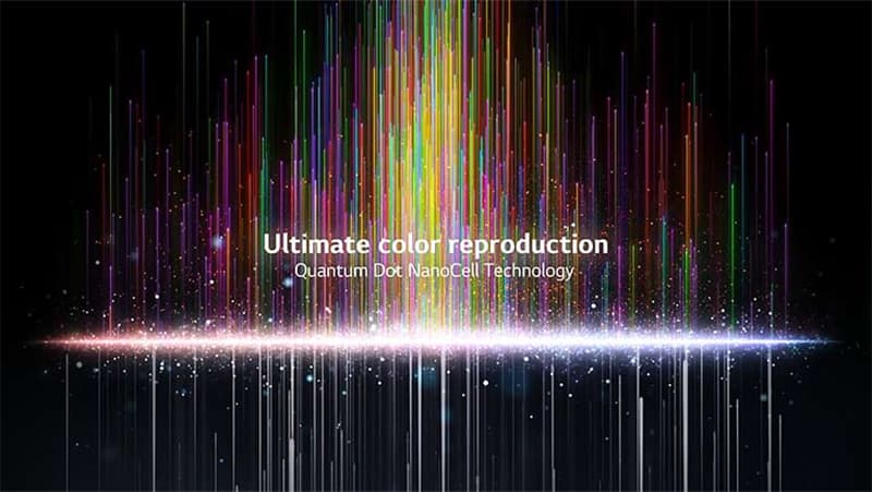Công nghệ Quantum Dot Nano Cell Color giúp tái tạo và tăng độ chuẩn xác của màu sắc. Công nghệ Quantum Dot NanoCell Color mang đến hình ảnh với những sắc màu phong phú và chi tiết