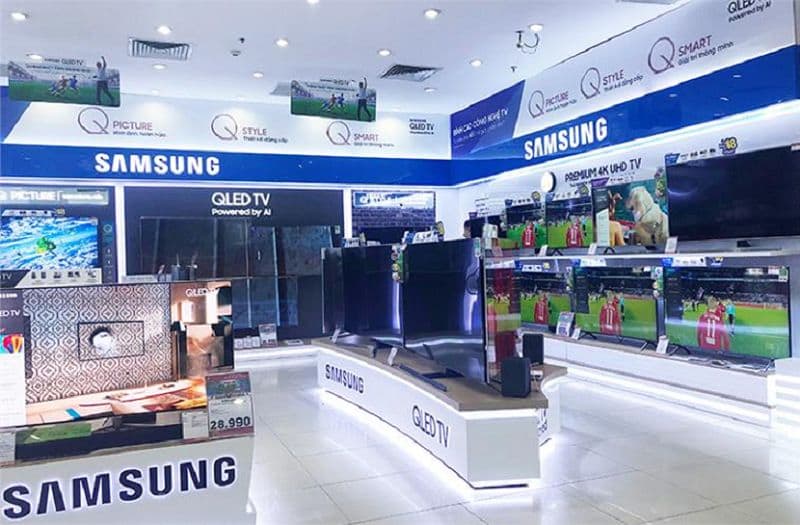 Gian hàng sản phẩm Samsung tại điện máy Minh Phương