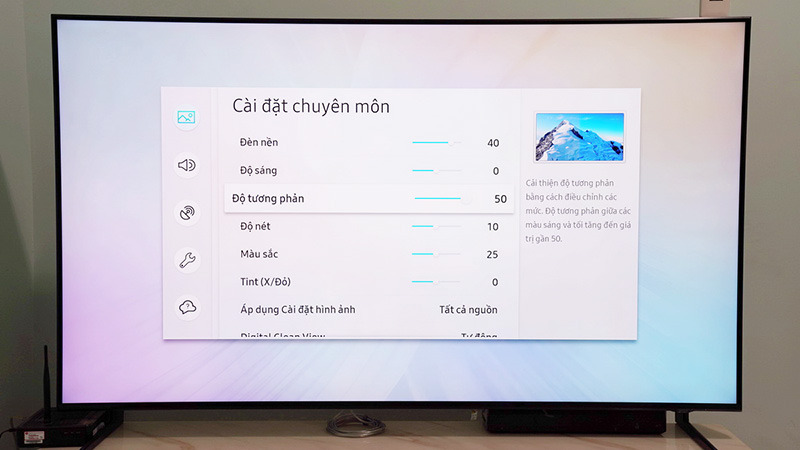 Điều chỉnh tương phản trên tivi LG