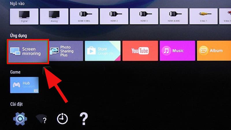 Tính năng Chia sẻ màn hình điện thoại lên Tivi Sony Android