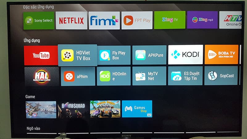 Kho ứng dụng phong phú trên Android tivi Sony