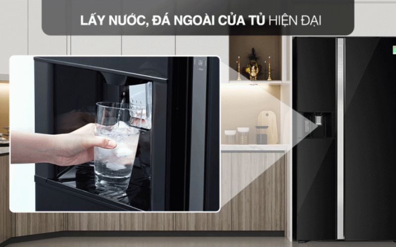 Với hệ thống làm đá tự động, bạn luôn có sẵn đá lạnh mà không cần mất thời gian chờ đợi