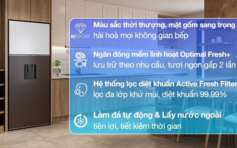 Tủ lạnh Samsung Bespoke Inverter 382 lít RT38CB6784C3SV Tủ lạnh Samsung Bespoke Inverter 382 lít RT38CB6784C3SV
