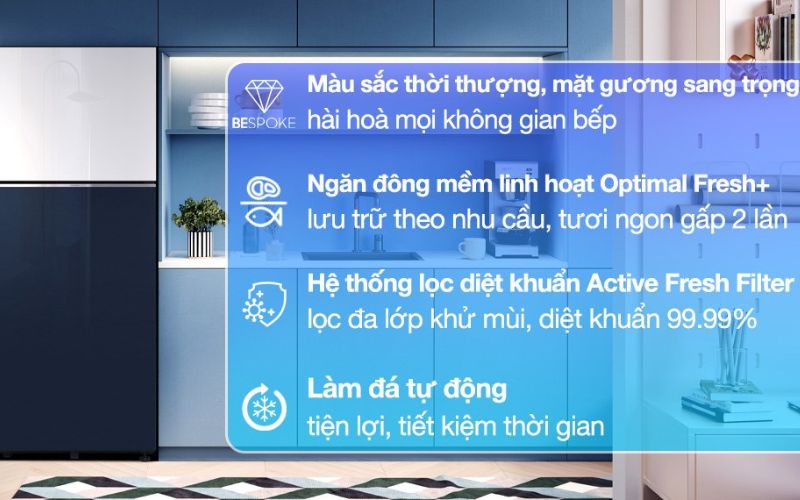 Tủ Lạnh Samsung Bespoke Inverter 460 Lít RT47CB66868ASV Tủ Lạnh Samsung Bespoke Inverter 460 Lít RT47CB66868ASV