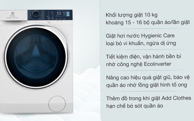 Máy giặt Electrolux 10Kg lồng ngang Inverter EWF1024P5WB