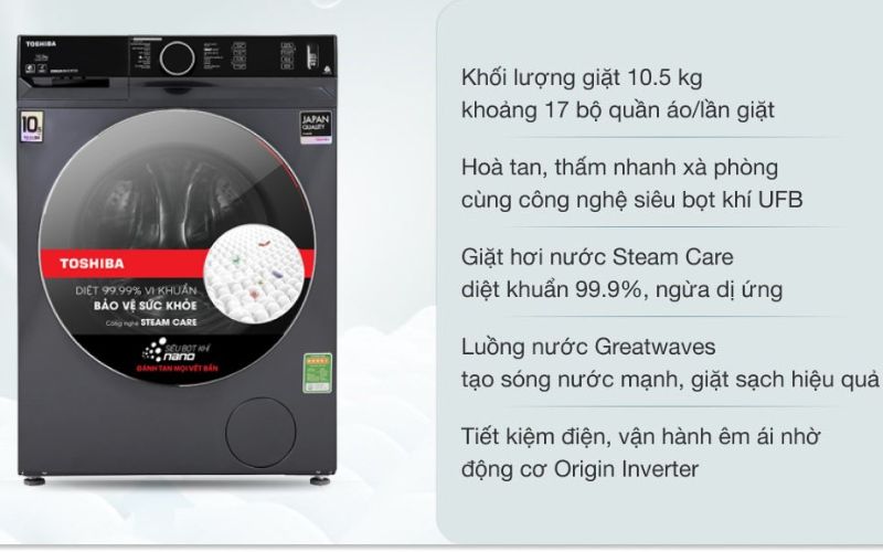 Máy giặt Panasonic Inverter 10 kg NA-V10FC1LVT