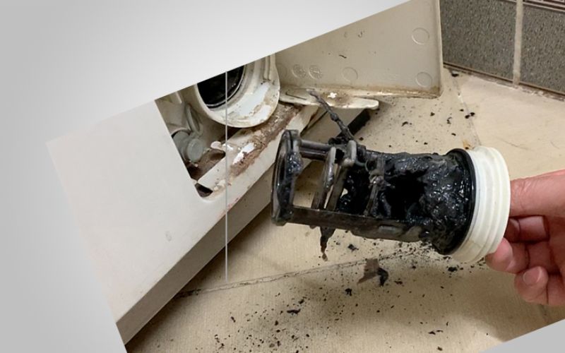 Bộ lọc xả thải bị tắc nghẽn ảnh hưởng trực tiếp đến hiệu suất máy giặt