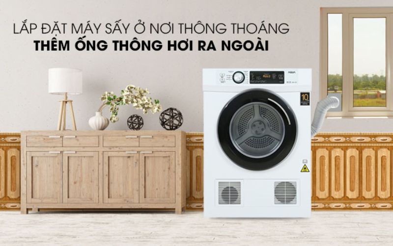 Máy sấy thông hơi giúp làm khô quần áo trong thời gian ngắn ở không gian thoáng