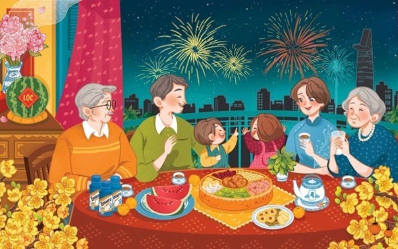 Tết Dương lịch mọi người cùng nhau sum vầy, chúc mừng năm mới Tết Dương lịch mọi người cùng nhau sum vầy, chúc mừng năm mới