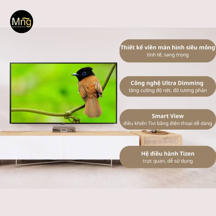 Thiết kế viền siêu mỏng của tivi Samsung UA40MU6103 tạo nên vẻ đẹp tinh tế và hiện đại