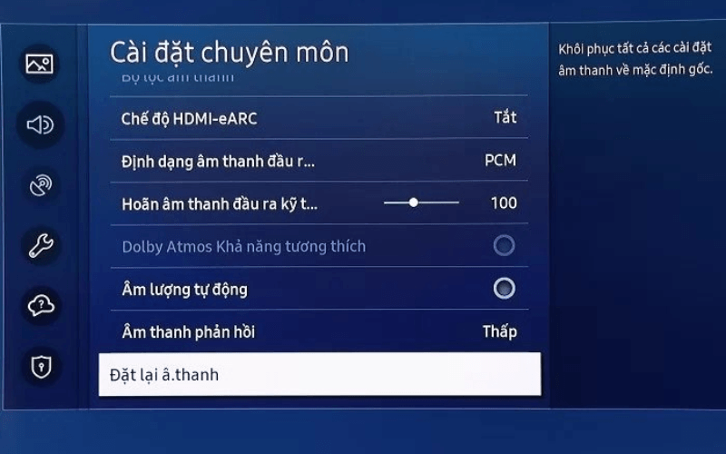 Cài lại âm thanh cho tivi Samsung khá dễ dàng để thực hiện