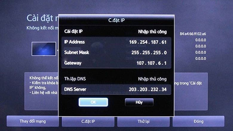 tivi samsung không tìm thấy wifi 5