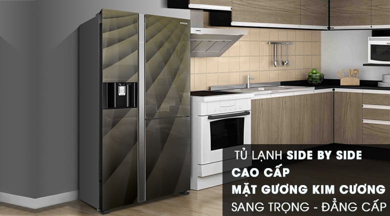 Tủ lạnh Hitachi 633 Lít Side By Side Inverter R-FM800XAGGV9X DIA