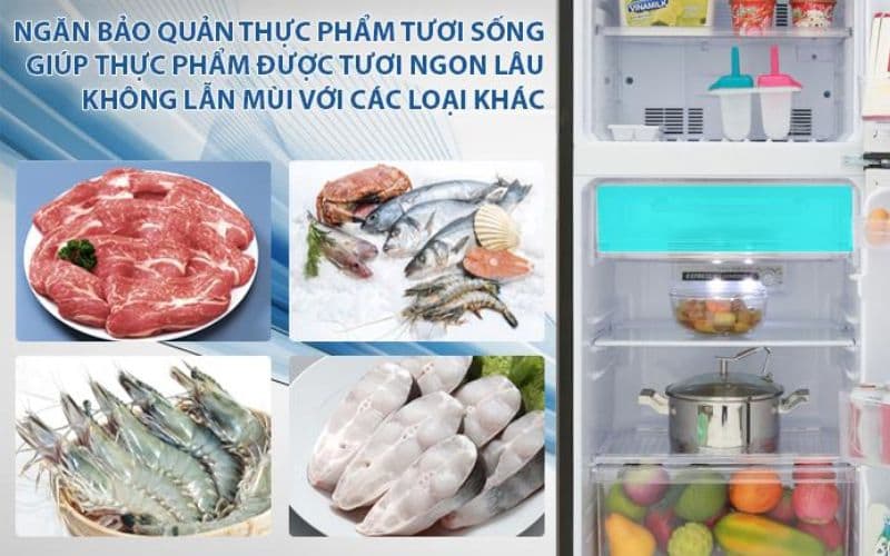 Ngăn bảo quản riêng biệt giữ thực phẩm tươi sống không bị ám mùi từ các loại thực phẩm khác