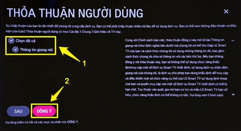 Thực hiện lệnh tìm kiếm bằng giọng nói với remote để tìm chương trình yêu thích của bạn